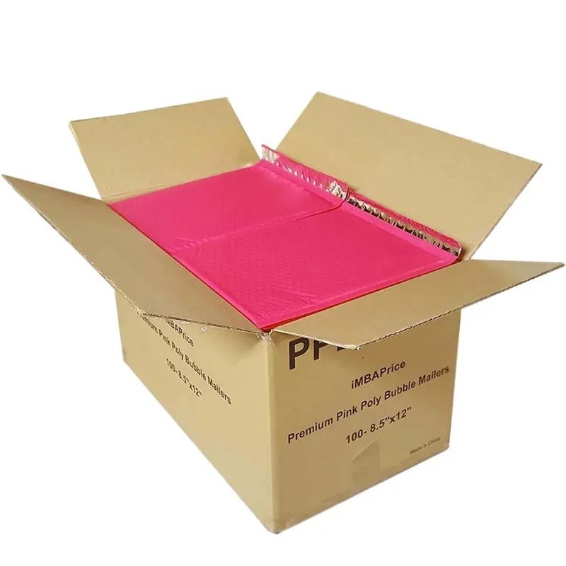 우편물 배송 버블 및 패딩, 선물 봉투 도장 가방, 블랙 패딩, 50 핑크